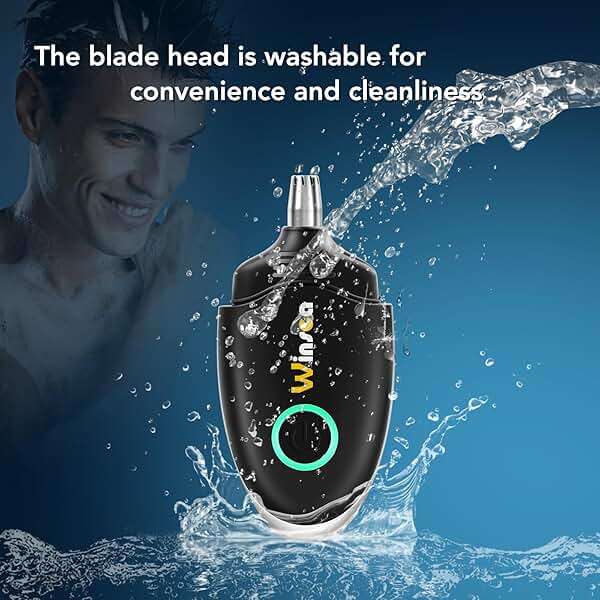 Winsea Ear and Nose Hair Trimmer for Men and Women – Travel Trimmer, High-Precision Nose Shaver, USB Rechargeable, Waterproof, Safe & Quiet Operation, Portable Ear Hair Remover Design (Black) - Image 3