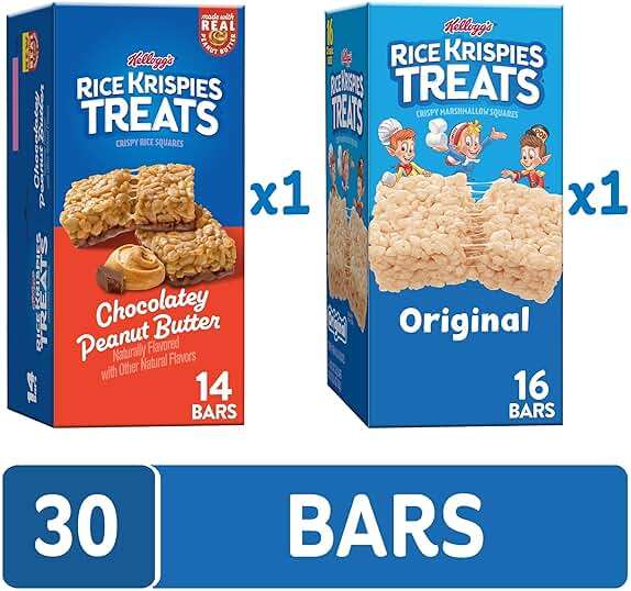 Rice Krispies Treats Crispy Rice and Marshmallow Squares, Kids Snack Box, Cereal Bars, Variety Pack (30 Bars) - Image 4