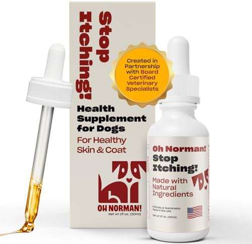 OH NORMAN! Stop Itching by Kaley Cuoco, All-Natural Itch Relief Supplement for Dogs, Vet Nutritionist-Backed,for All Life Stages and Breeds, 1 Fl Oz - Image 1