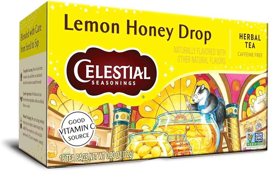 Celestial Seasonings Lemon Honey Drop Herbal Tea, 16 Tea Bags Box - Image 4