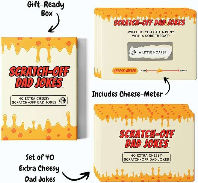 Gifts for Dad - Scratch Off Dad Jokes - Dad Christmas Gifts, White Elephant Gifts for Adults, Funny Gifts, Dad Birthday Gift, Gifts for Husband, Gifts for Men, Dad Stocking Stuffers - Image 2