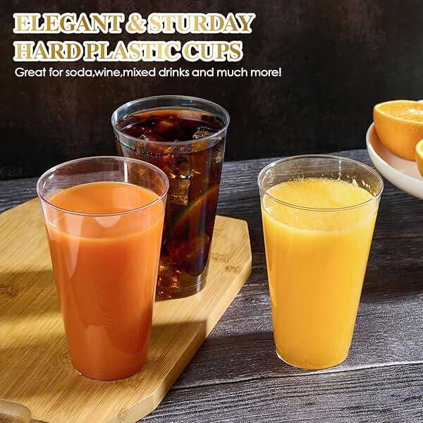 FOCUSLINE 200 Pack 16 oz Clear Plastic Cups, Large Disposable Cups Plastic Party Cup, 16 Ounce Heavy duty Clear Cups for Party, Thanksgiving, Halloween, Christmas - Image 4