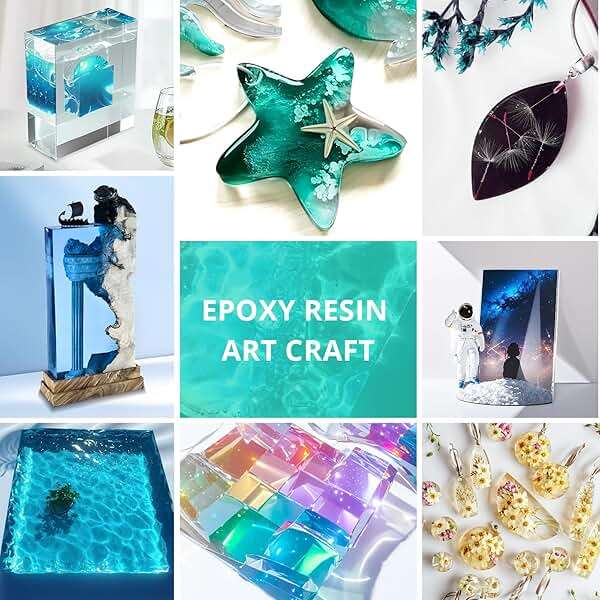 Resin Epoxy, KHKD RESIN 1 Gallon Epoxy Resin Kit- 2 Part Crystal Clear Resina Epoxica - High Gloss Odorless, UV & Impact Resistance Food Grade Epoxy Perfect for DIY Crafts, Jewelry, Art Coating - Image 8