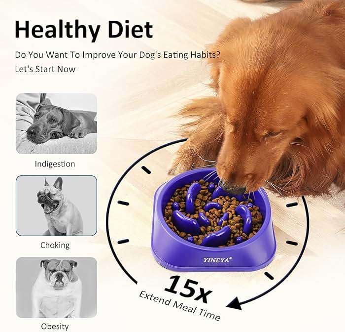 YINEYA Slow Feeder Dog Bowls, Pet Supplies That Slow Down Eating, Pet Food Bowls, Maze Dog Puzzle Feeder for Medium Breed - Image 3