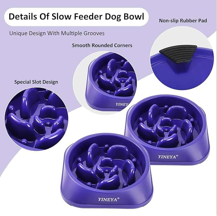 YINEYA Slow Feeder Dog Bowls, Pet Supplies That Slow Down Eating, Pet Food Bowls, Maze Dog Puzzle Feeder for Medium Breed - Image 4