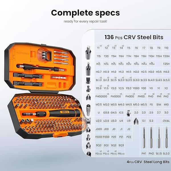 JOREST 152 in 1 Precision Screwdriver Set, Tool Gifts for Men, Magnetic Tool Kit with Torx Triwing Bits, Repair for Electronics,Macbook, Laptop, PC, RC, PS5, iphone,Jewelers, XBOX, Glasses - Image 3