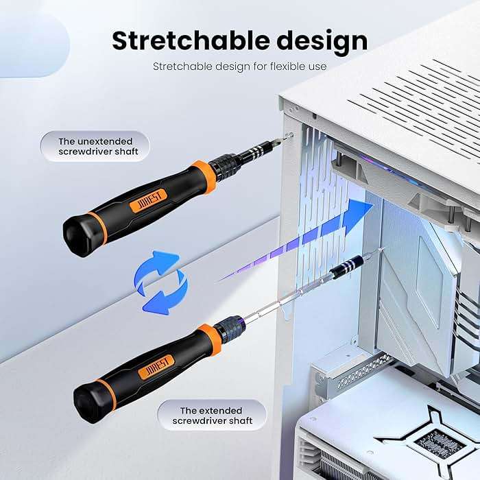 JOREST 152 in 1 Precision Screwdriver Set, Tool Gifts for Men, Magnetic Tool Kit with Torx Triwing Bits, Repair for Electronics,Macbook, Laptop, PC, RC, PS5, iphone,Jewelers, XBOX, Glasses - Image 5