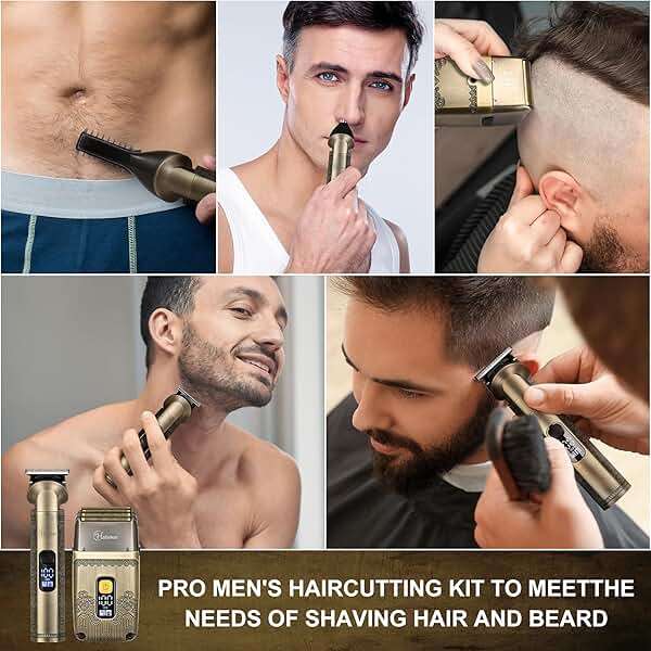 Hatteker Professional Hair Clipper Electric Razor Foil Shavers for Men Body Nose Ear Hair Grooming Kit with Triple Blades Cordless Waterproof - Image 8