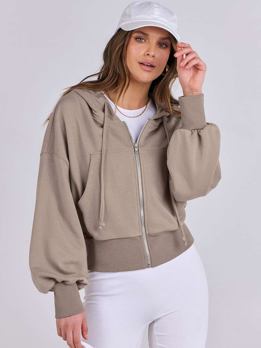 ANRABESS Women's Zip Up Hoodie Cropped Sweatshirt | Soft Comfy Casual Jacket, Workout & Daily Wear, Cute Y2K Clothes, Fall Spring Transition Outfits - Image 3