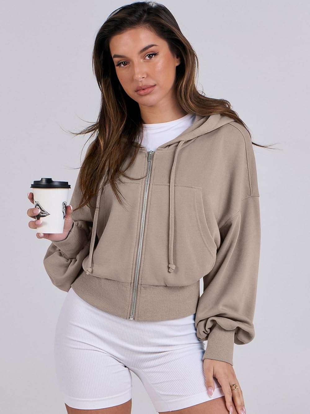 ANRABESS Women's Zip Up Hoodie Cropped Sweatshirt | Soft Comfy Casual Jacket, Workout & Daily Wear, Cute Y2K Clothes, Fall Spring Transition Outfits - Image 9
