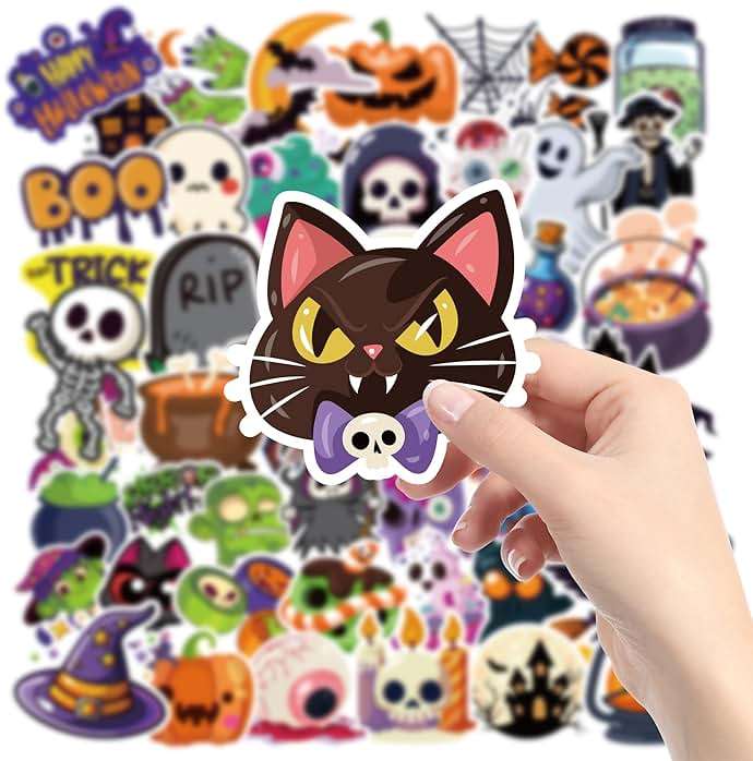 Halloween Party Favors - 100 PCS Pumpkin Bat Spider Stickers,Kids Halloween Games Treats Crafts Gifts Party Supplies Decorations - Image 4