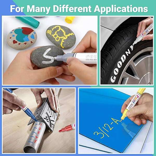 ANYUKE Oil Based Paint Markers, 8 Colors Dual Tip Paint Pens Paint Markers(0.7mm & 3mm), Waterproof Paint Pen for Rock Painting, Metal Wood Glass Stone Canvas Mugs Fabric Plastic - Image 2