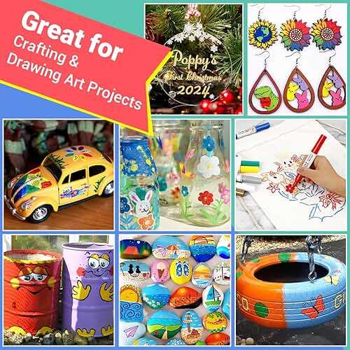 ANYUKE Oil Based Paint Markers, 8 Colors Dual Tip Paint Pens Paint Markers(0.7mm & 3mm), Waterproof Paint Pen for Rock Painting, Metal Wood Glass Stone Canvas Mugs Fabric Plastic - Image 6