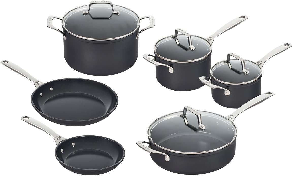Le Creuset Essential Non-stick Ceramic 10 Pc. Cookware Set - Image 1
