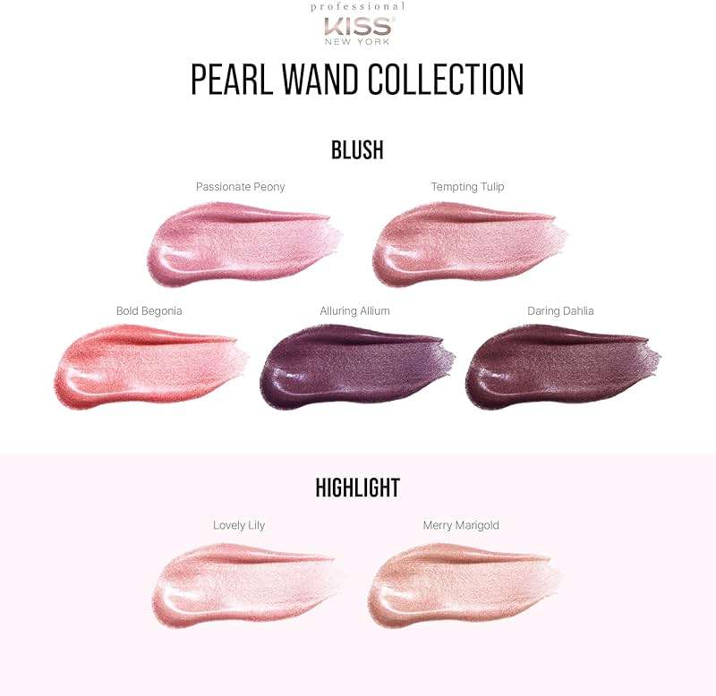 Kiss New York Professional Pearl Liquid Blush Beauty Wand, High Pigment Glow for Cheek, Eye & Lip, Non-Greasy Hydration Lightweight with Sponge-Tip Applicator (Passionate Peony) - Image 3