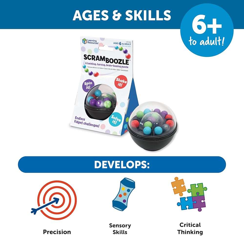 Learning Resources Scramboozle Puzzle Ball - 3D Brain Teaser Puzzles for Kids and Adults, Puzzles for Teens, Problem Solving Puzzle Games, Travel Games, Fidget Toys, Gifts for Boys and Girls - Image 5