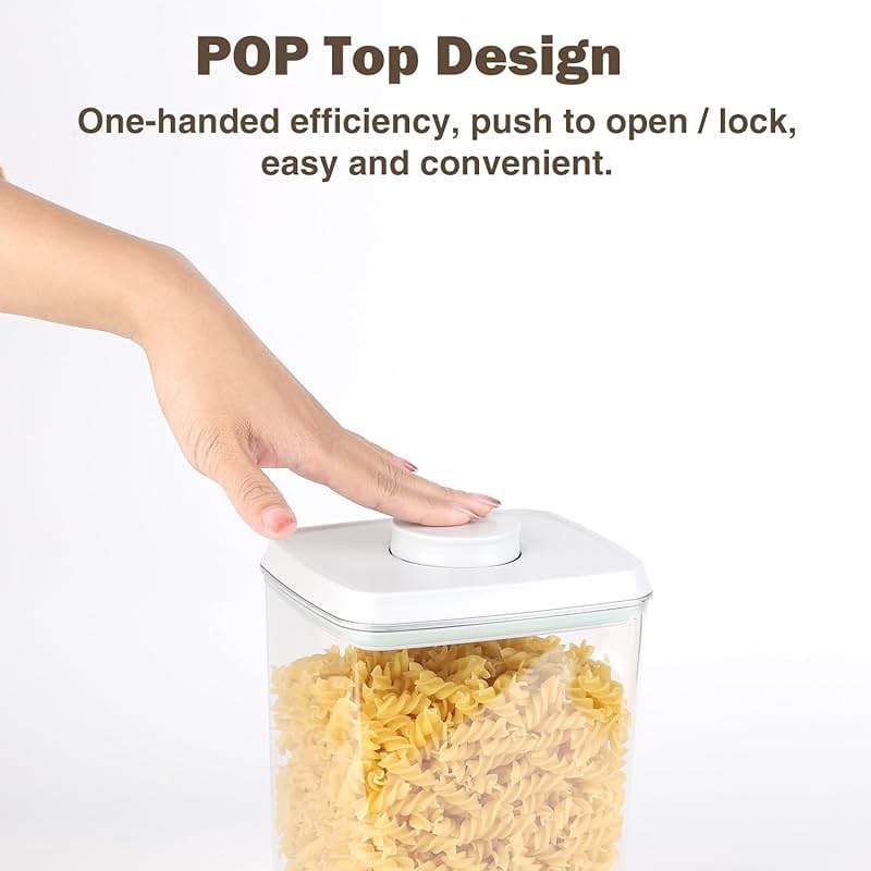Melovom Pop Food Storage Containers Airtight Food Storage Containers Set with Lids Kitchen Pantry Organization and Storage, Stackable, BPA Free, 3 x 1.2Qt - Image 2