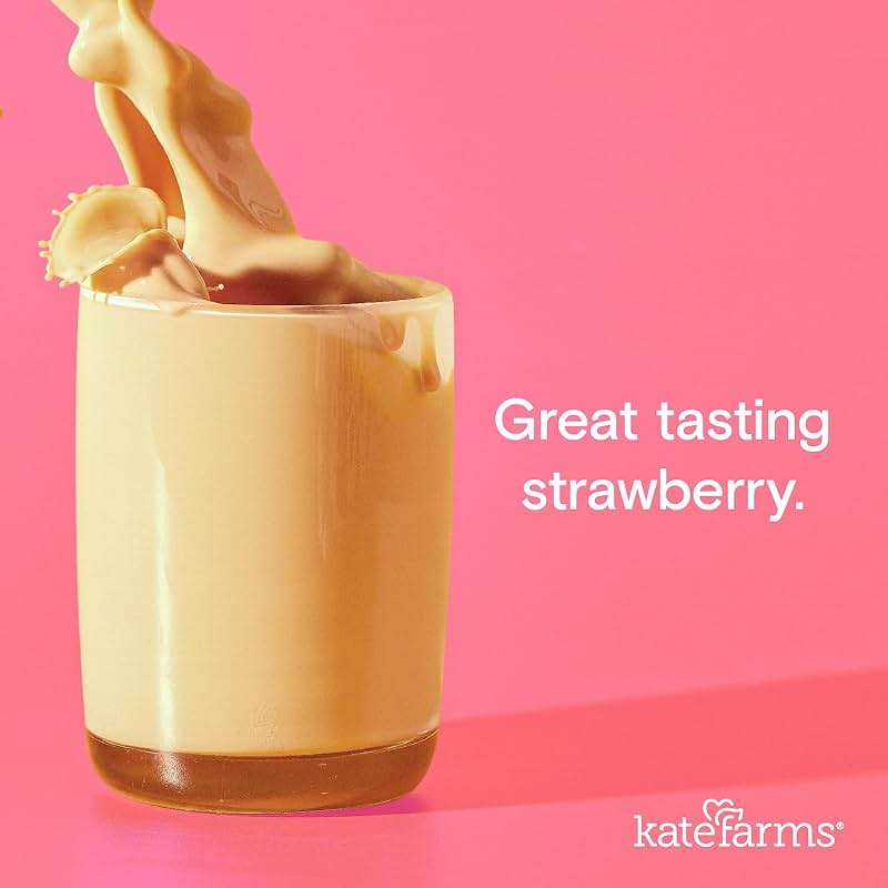 KATE FARMS Organic Nutrition Shake, Strawberry, 16g Protein, 27 Vitamins and Minerals, Meal Replacement, 11 oz (12 Pack) - Image 4