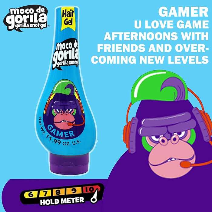 Moco de Gorila Gamer Hair Styling Gel, Long-Lasting Hold, Reactivatable with Water, 11.92 Oz Squeezable Bottles (Pack of 3) - Image 5