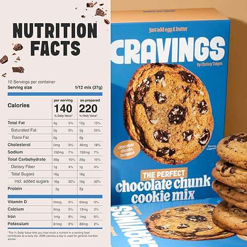 Cravings by Chrissy Teigen Chocolate Chip Cookie Mix – Makes 12 4-inch Cookies, Includes Chocolate Chunks, Easy Cookie Mix (Pack of 3) - Image 2
