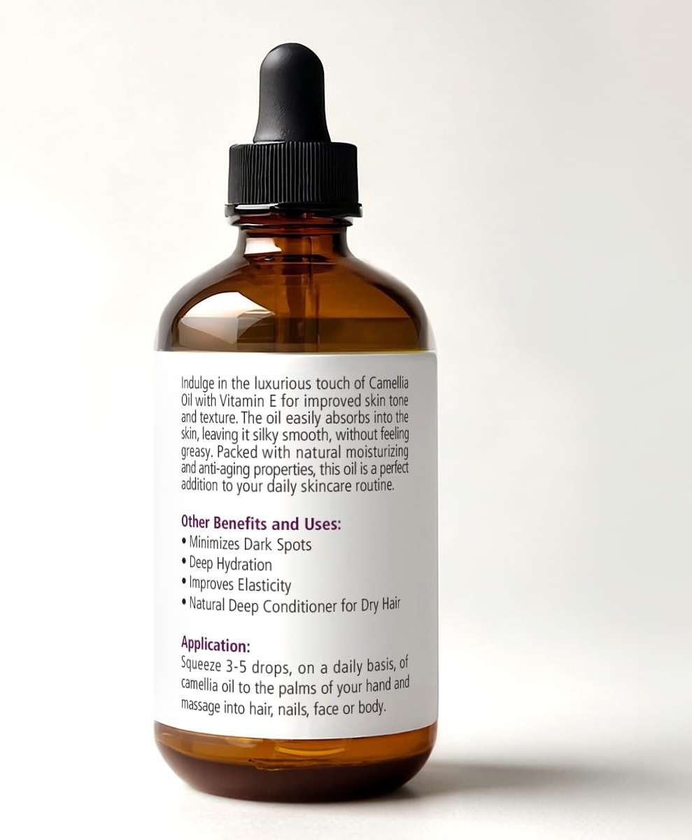 Renewalize ORGANIC CAMELLIA SEED OIL Skin Moisturizer | Unrefined Cold Pressed 100 Percent Pure | Large 4 fl oz bottle | Moisturizing Oil for Hair Face Skin and Body - Image 2