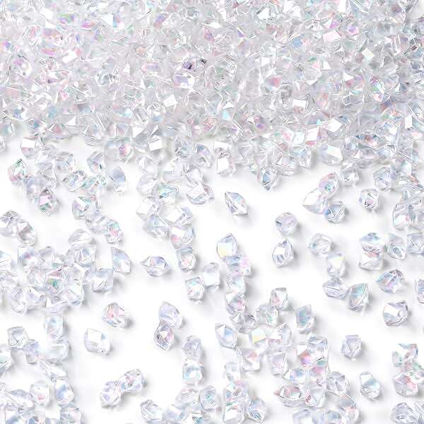 DomeStar 4200PCS Mini Clear Fake Ice for Vase Fillers, Iridescent Acrylic Fake Diamonds Gems for Centerpiece Fish Tank Table Scatter Photography Props Display Decor (0.23 * 0.33) - Image 1