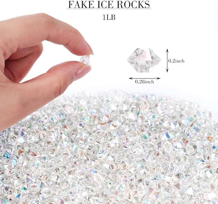 DomeStar 4200PCS Mini Clear Fake Ice for Vase Fillers, Iridescent Acrylic Fake Diamonds Gems for Centerpiece Fish Tank Table Scatter Photography Props Display Decor (0.23 * 0.33) - Image 3