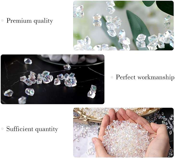 DomeStar 4200PCS Mini Clear Fake Ice for Vase Fillers, Iridescent Acrylic Fake Diamonds Gems for Centerpiece Fish Tank Table Scatter Photography Props Display Decor (0.23 * 0.33) - Image 4