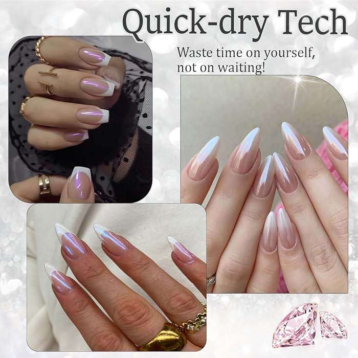 AZUREBEAUTY Chrome Quick Dry Nail Polish | Shine Pearl, Natural Lustrous Enamel | DIY Manicure & Pedicure with Chrome Finish - Image 2