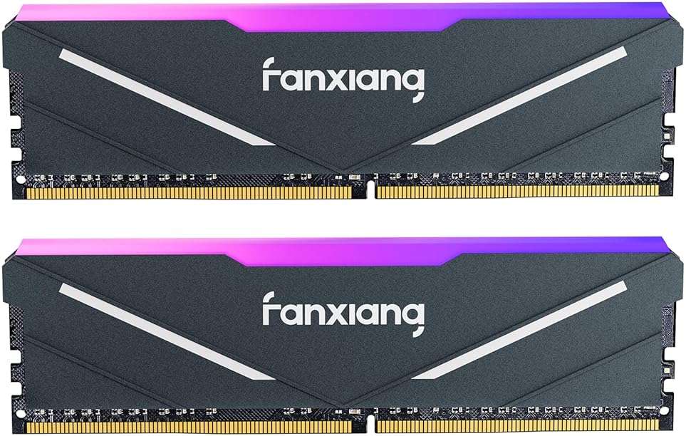 fanxiang RGB DDR4 RAM 32GB (2x16GB) 3200MHz CL16 V1.35, Desktop Gaming Machine Overclocking Memory, Intel XMP 2.0 & AMD Compatible - Black - Image 1