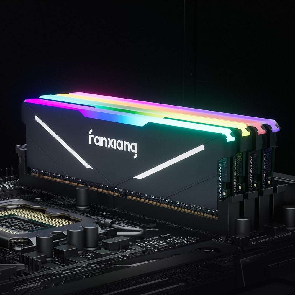 fanxiang RGB DDR4 RAM 32GB (2x16GB) 3200MHz CL16 V1.35, Desktop Gaming Machine Overclocking Memory, Intel XMP 2.0 & AMD Compatible - Black - Image 7