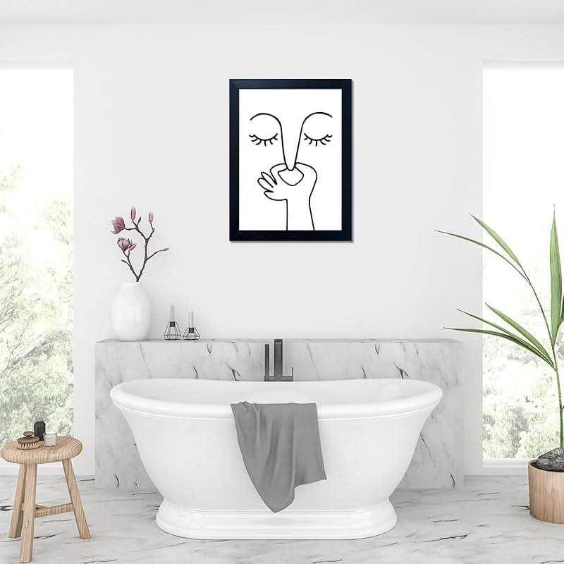 Black and White Bathroom Wall Decor Bad Smell Humorous Wall Art Funny Guest Toilet Picture Print Painting Modern Minimalistic Bathroom Sign - Image 7