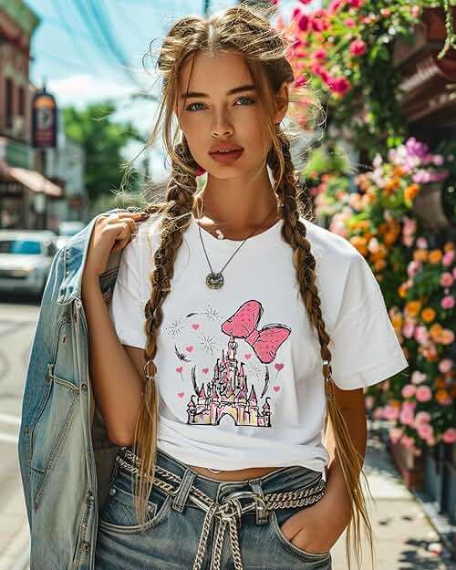 Flafens T Shirts for Women Graphic Tees - Womens T-Shirts Cotton Cute Fit Tshirts Teens Girls - Image 3