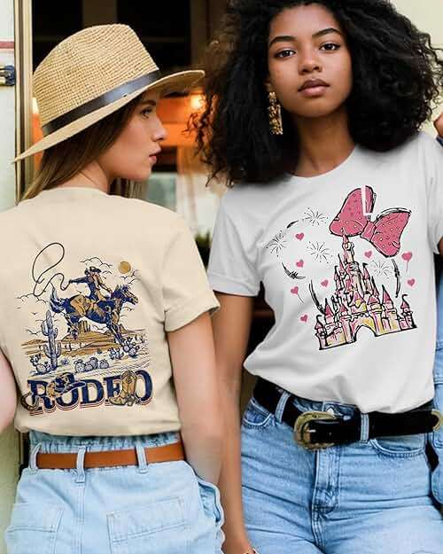 Flafens T Shirts for Women Graphic Tees - Womens T-Shirts Cotton Cute Fit Tshirts Teens Girls - Image 4