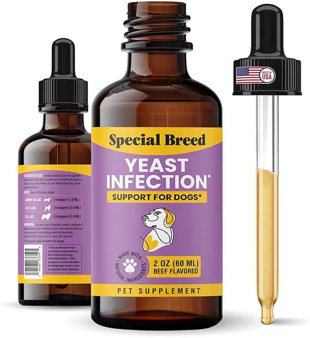 Natural Yeast Infection Relief for Dogs – Itchy Skin & Ear Treatment, Supports Allergy & Immune Health, Reduces Itching, Irritation & Inflammation, Liquid Drops, 2oz - Image 1