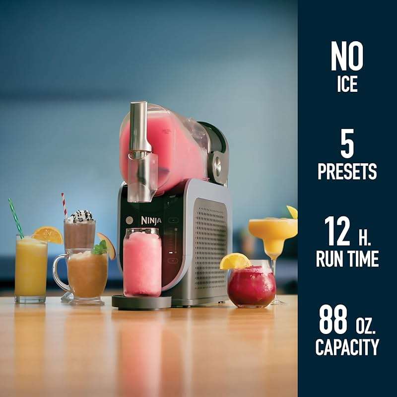 Ninja SLUSHi Frozen Drink & Slushie Machine with RapidChill Technology | 88 oz. Easy Fill Vessel | 5 Preset Programs | Make Margaritas, Frappés, & More | With Dishwasher Safe Parts | Black | FS301 - Image 3
