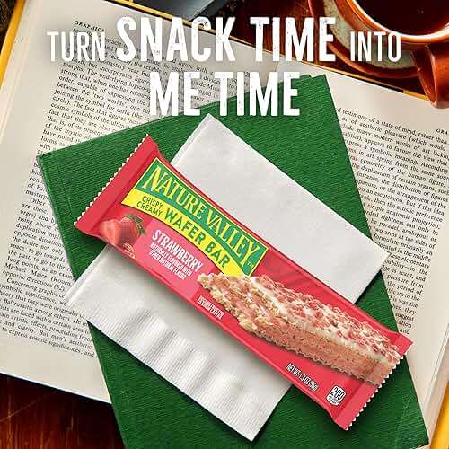 Nature Valley Crispy Creamy Wafer Bars, Strawberry, Whole Grain, 5 Bars, 6.5 oz - Image 6