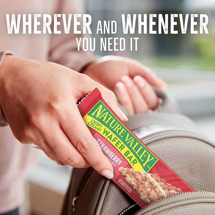 Nature Valley Crispy Creamy Wafer Bars, Strawberry, Whole Grain, 5 Bars, 6.5 oz - Image 7
