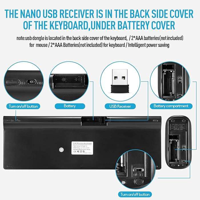 Wireless Keyboard and Mouse Combo, Compact Quiet Wireless Keyboard and Mouse Set 2.4G Ultra-Thin Sleek Design for Windows, Computer, Desktop, PC, Notebook, Laptop-Grey - Image 8