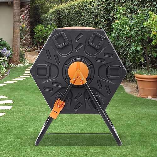 VEVOR Compost Bin, 37-Gal Dual Chamber Composting Tumbler, High Volume Two Rotating Chambers with 2 Sliding Door and Steel Frame, BPA Free Composter Bin Tumbler for Garden, Kitchen, Yard, Outdoor - Image 8
