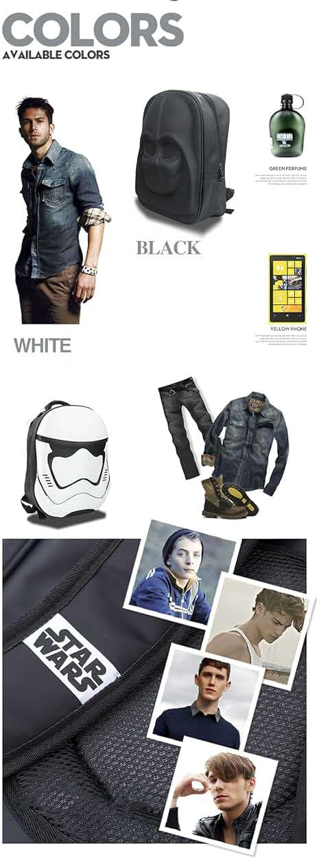 YMHKVU Kids Backpacks back to school Large Travel Laptop Backpack for Men Women Camping Daypack white, 15.6in - Image 7