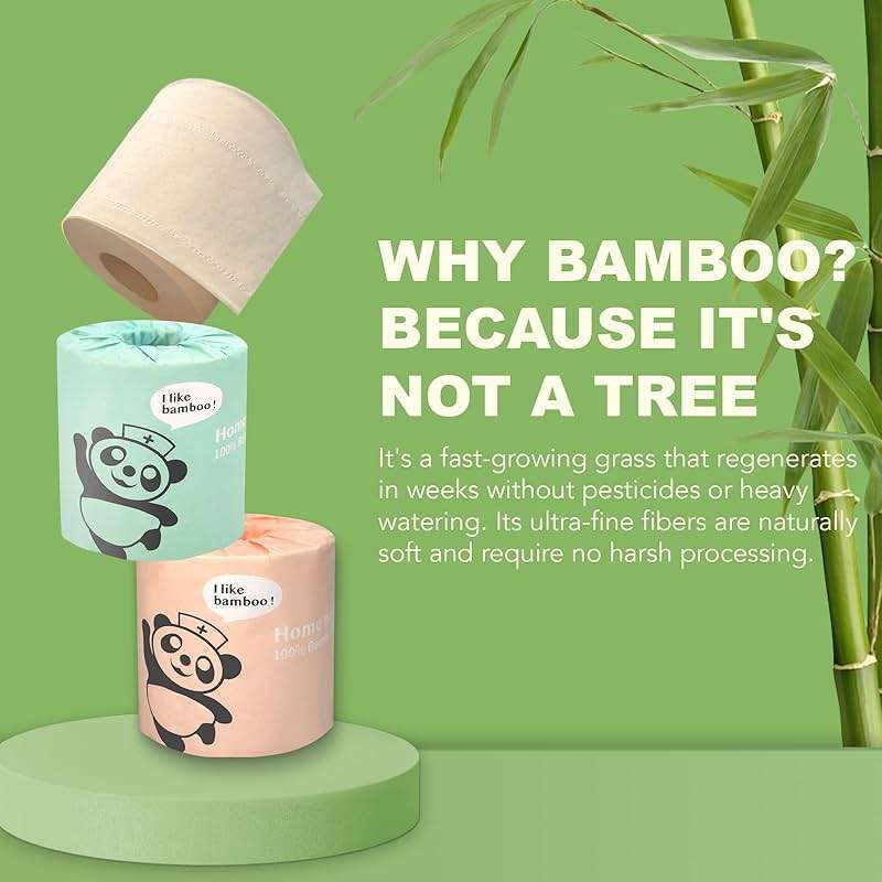 Home Nurse 4-Ply Bamboo Toilet Paper 24 Rolls – Macaron, Family Use | Unbleached, Unscented, Lint-free, Dissolves in ~30 sec, Septic & RV Safe, Strong For Everyday Family Use - Image 5