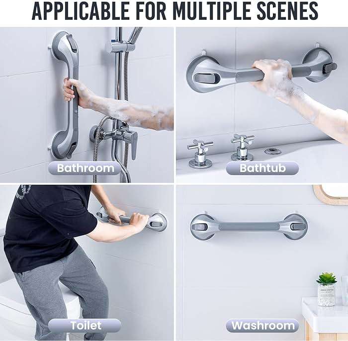 TAILI Shower Grab Bar 2 Pack Silver & 1 Pack Grey - Image 9