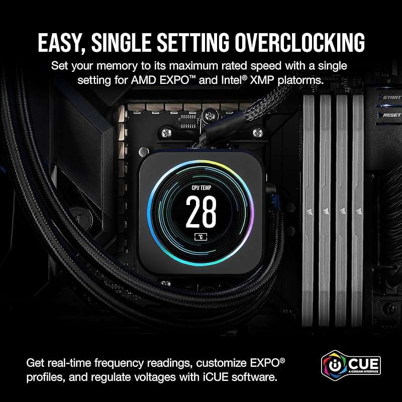 CORSAIR Vengeance DDR5 RAM 16GB (2x8GB) Up to 5200MHz CL40 AMD EXPO Intel XMP 3.0 Desktop Computer Memory - Gray - Image 4