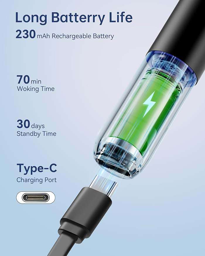 Ear Wax Removal Tool Camera, Ear Cleaner with Camera, 1296P HD Ear Scope, 6 LED Lights and 12 Ear Picks, Earwax Removal with Otoscope, Jet Black - Image 5