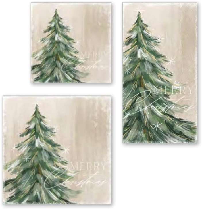 IHR Ideal Home Range Cocktail Napkins Disposable 3-Ply Paper Party Napkin Pack, 5" x 5", Gilded Painterly Tree, 20-Count - Image 2