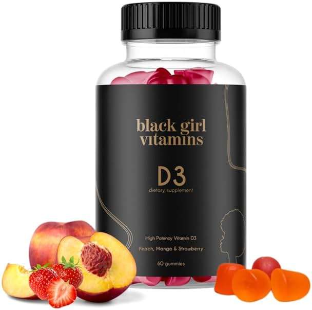 Black Girl Vitamins - Vitamin D3 Gummies, for Immune, Energy, and Bone Support, 2000IU (50mcg) Vitamin D per Serving, Gluten-Free Vitamin D Gummies - Image 1