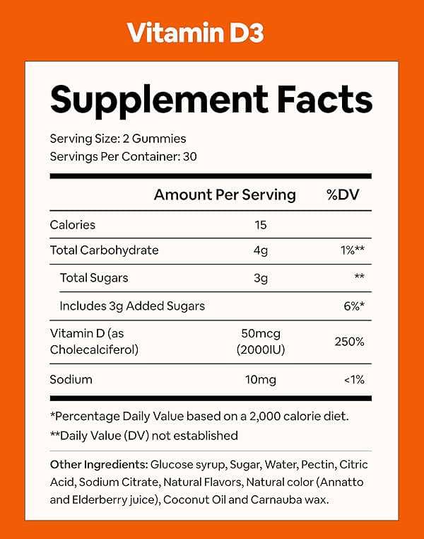 Black Girl Vitamins - Vitamin D3 Gummies, for Immune, Energy, and Bone Support, 2000IU (50mcg) Vitamin D per Serving, Gluten-Free Vitamin D Gummies - Image 3