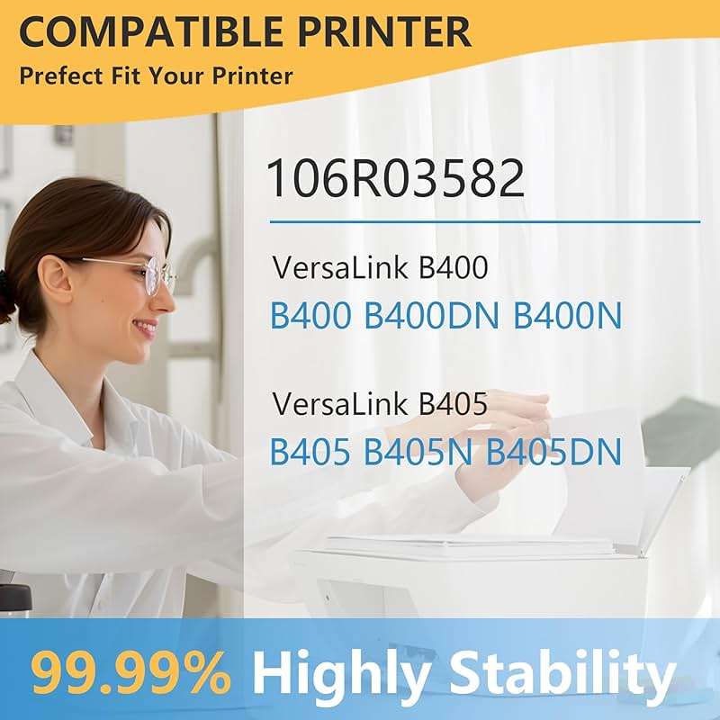 VersaLink B400 B405 High Capacity Toner Cartridge (1-Pack, Black) -106R03582 Toner Cartridge Replacement for Xerox VersaLink B400 B400DN B400N B405 B405N B405DN Printer - Image 2