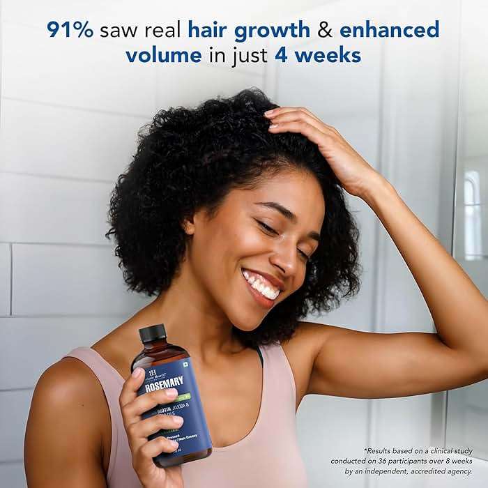 Botanic Hearth 100% Pure Rosemary Oil For Hair Growth Infused With Biotin | Hair Strenghtening Treatment | Nourishing & Volumizing | With Jojoba Oil & Castor Oil | Non GMO Verified | 2 fl oz, Blue - Image 3
